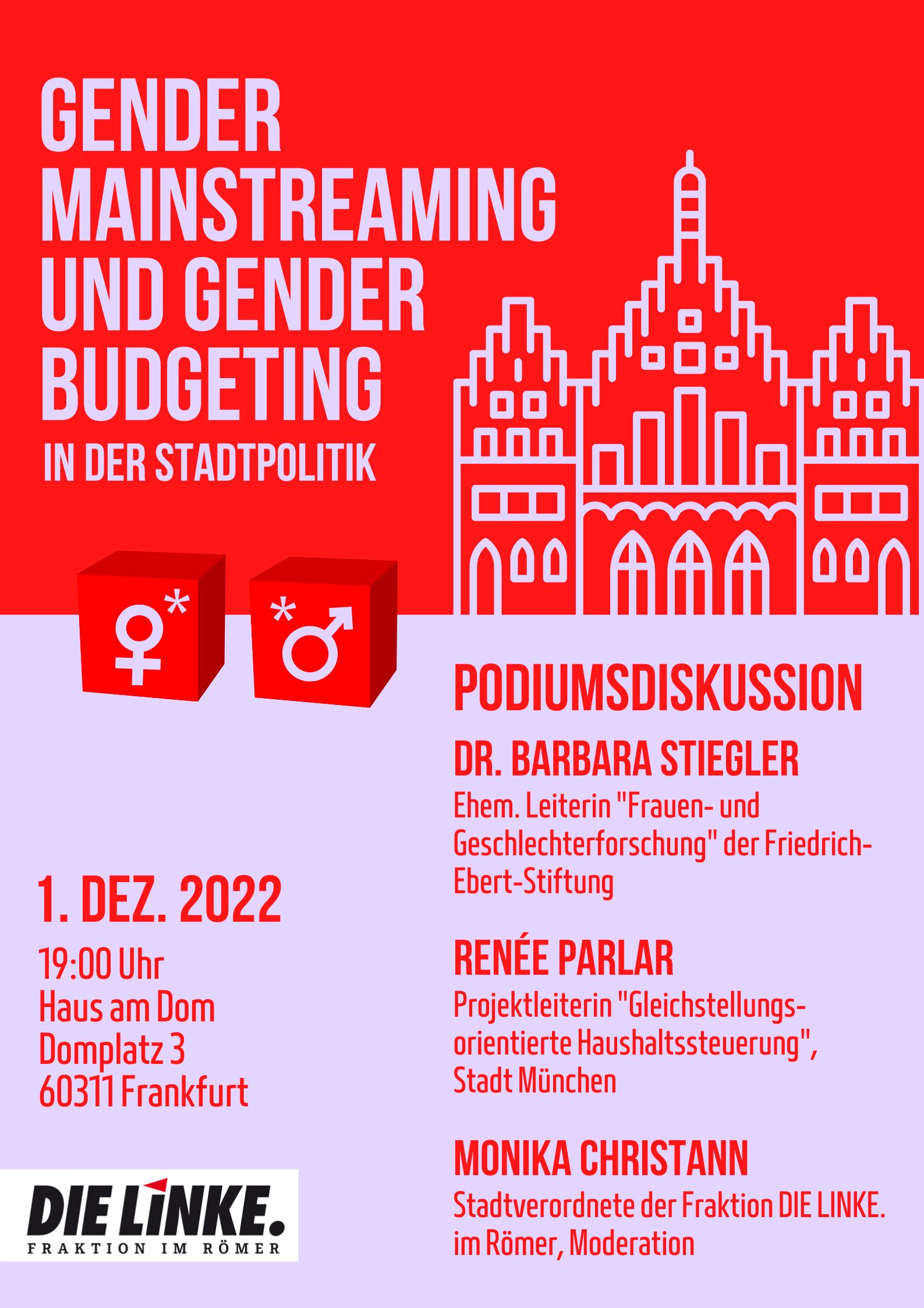 Gender Mainstreaming und Gender Budgeting in der Stadtpolitik @ Haus am Dom